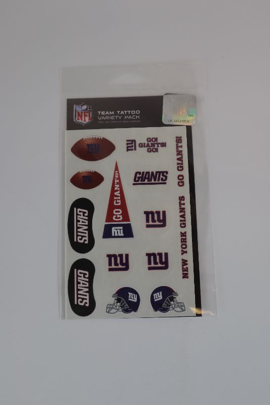 Photo 1 of NEW YORK GIANTS PEEL AND STICK TATTOOS NEW $ 8.98