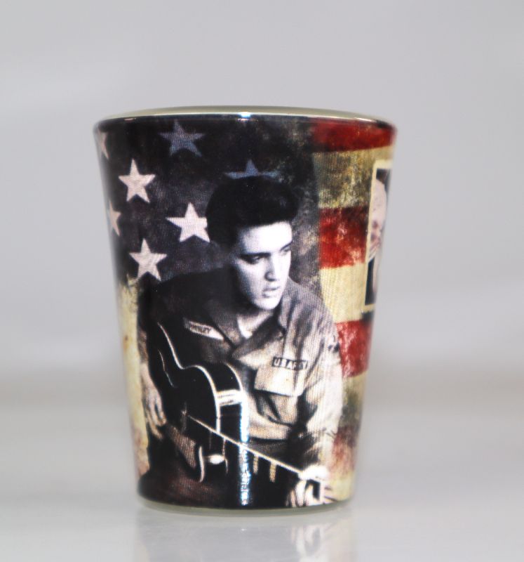 Photo 3 of ELVIS AMERICAN PHOTO SHOT GLASS NEW $7