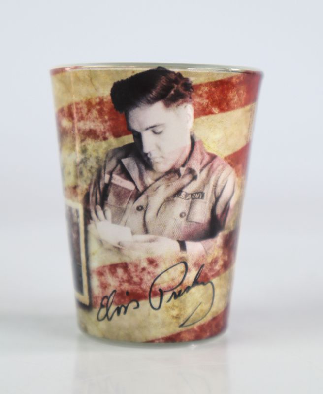 Photo 2 of ELVIS AMERICAN PHOTO SHOT GLASS NEW $7