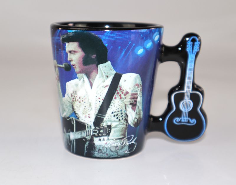 Photo 1 of ELVIS THE KING SHOT GLASS BLUE NEW $7