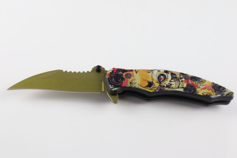 Photo 3 of GOLD SKULL KNIFE NEW 