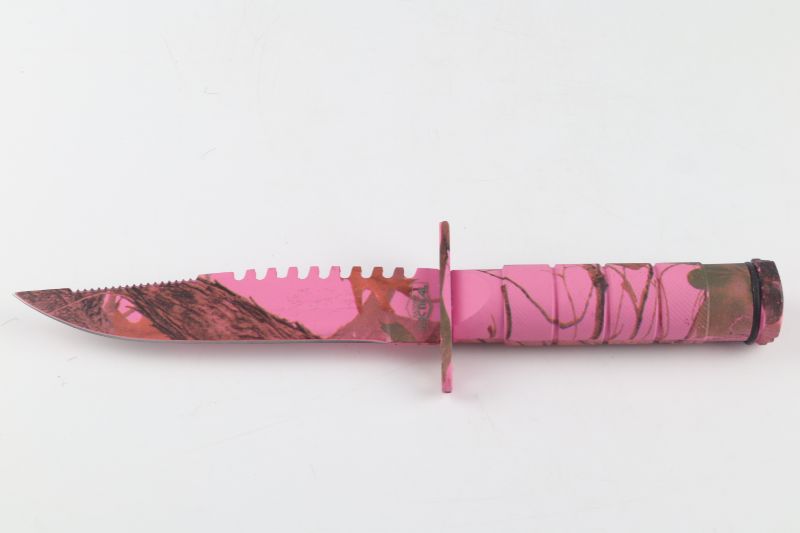 Photo 1 of PINK TACTICAL SURVIVAL KNIFE NEW 