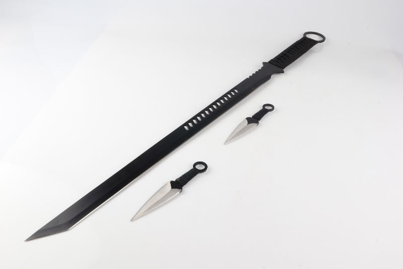 Photo 1 of CHOKUTO SWORD WITH THROWING KNIVES NEW 