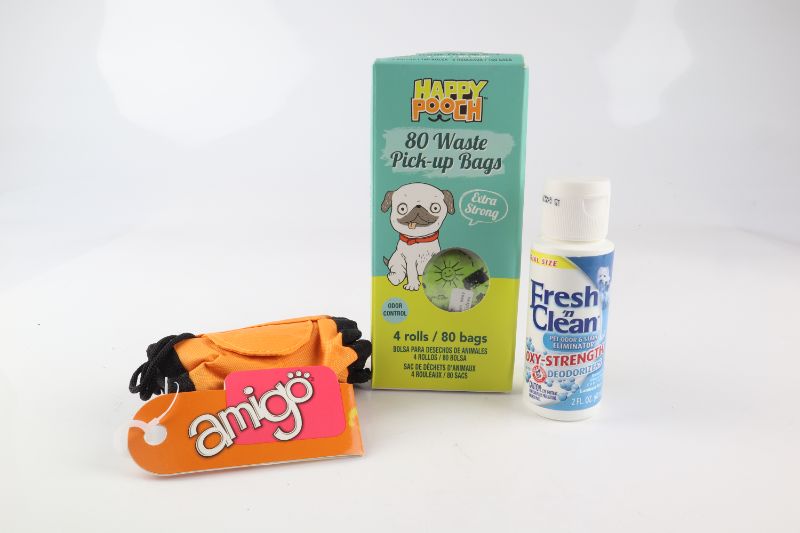 Photo 1 of PUPPY POTTY PACK 80 WASTE BAGS 1 BAG HOLDER 1 DEODORIZER NEW $14.99