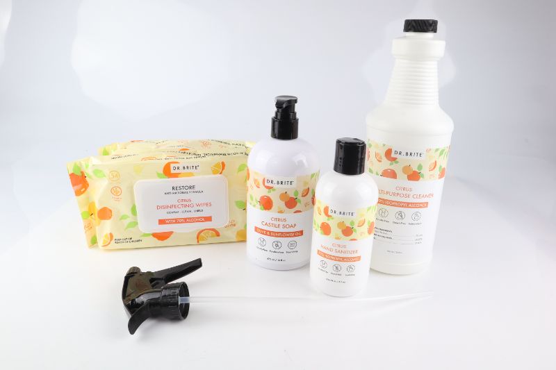 Photo 2 of CITRUS ESSENTIAL KIT 1 SANITIZER 1 HAND SOAP 1 MULTI PURPOSE SPRAY 2 HAND WIPES NEW $44.77