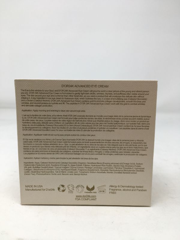 Photo 1 of ADVANCED EYE CREAM FIGHTS DARK CIRCLES WRINKLES DRYNESS PUFFINESS AROUND EYES HYALURONIC ACID HYDRATES THE EYE ALSO INCLUDES SEVERAL PROTEINS TO LIFT NEW IN BOX  $495