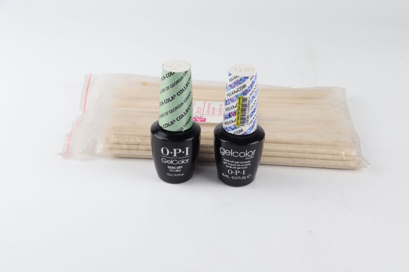 Photo 1 of 2 OPI GEL COLORS AND 1 SET OF 144 ORANGE WOOD STICKS NEW $49