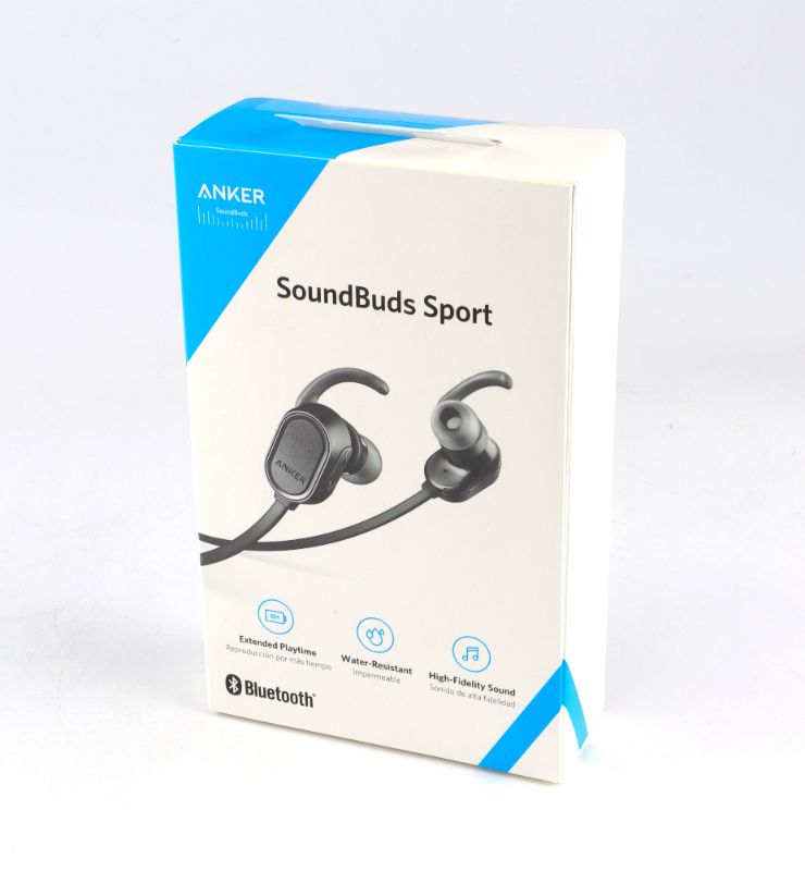 Photo 1 of ANKER SOUNDBUDS SPORT WATER RESISTANT EXTENDED PLAYTIME HIGH FIDELITY SOUND WITH EXTRA EAR TIPS NEW $25.99