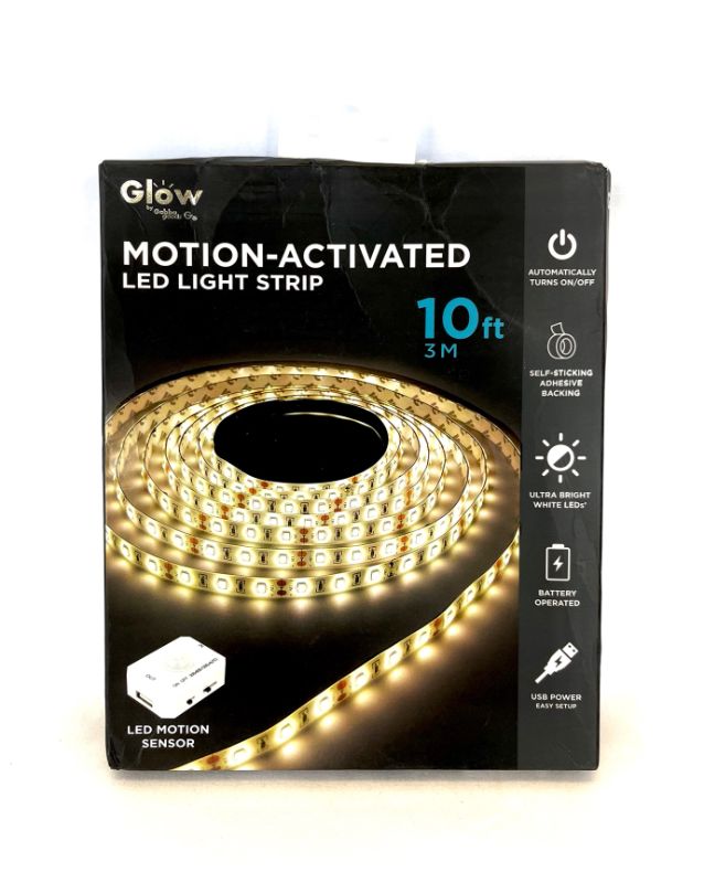 Photo 2 of GABBAGOODS MOTION ACTIVATED 10 FOOT LED LIGHT STRIP WHITE LIGHT  ECO FRIENDLY PLUG INTO USB PORT NEW $14.99