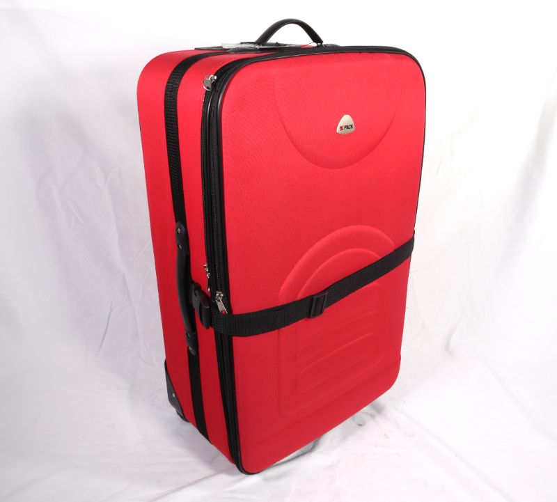 Photo 1 of  HI PACK RED 28 INCH SUITCASE INLINE WHEEL EXPANDS AND A STRAP TO CLIP AROUND FRONT NEW $189.99