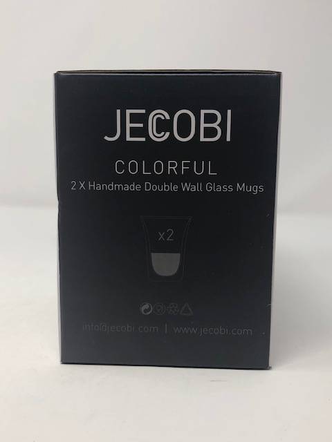 Photo 6 of JECOBI LUXURY COLORFUL 10 OZ DOUBLEWALL INSULATED GLASS SET OF 2 HOT OR COLD DISHWASHER MICROWAVE FREEZER SAFE LIGHT AND DURABLE NEW IN BOX $25

