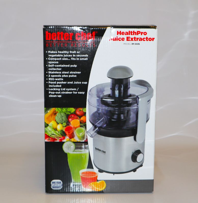 Photo 1 of BETTER CHEF JUICE EXTRACTOR STAINLESS STRAINER AND BASE 2 SPEED NEW $42.99