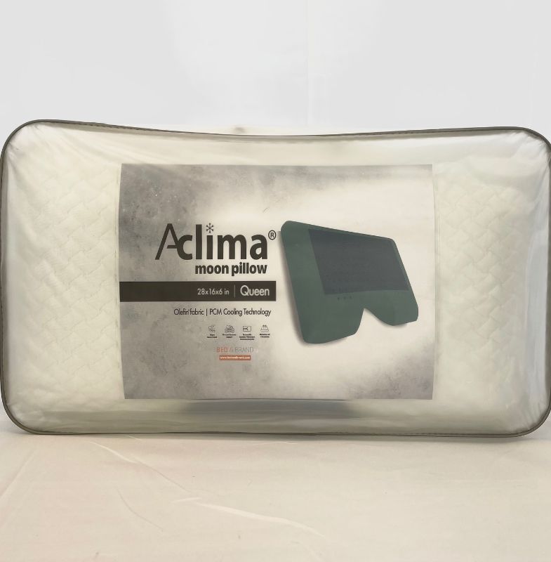 Photo 1 of ACLIMA MOON PILLOW HAS A VENTILATED MOLDED MEMORY FOAM WITH PCM TECHNOLOGY LEAVING THE PILLOW CONSTANTLY FEELING COOL FEATURES A CRESCENT MOON SHAPE CUT OUT FOR A FIRM AND OPTIMAL SUPPORT FOR HEAD AND NECK NEW $119.99