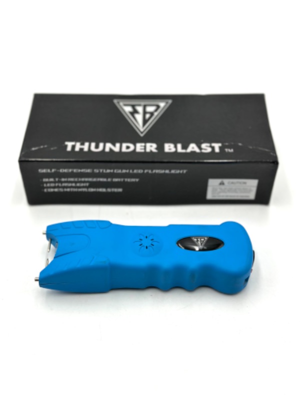 Photo 2 of THUNDER BLAST SELF DEFENSE STUN GUN LED FLASHLIGHT RECHARGEABLE WITH NYLON HOLSTER NEW 