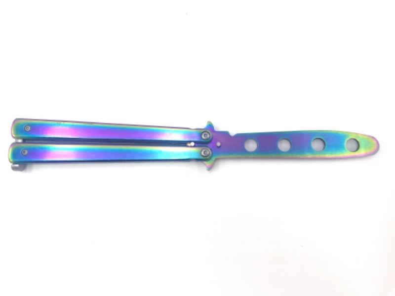 Photo 1 of OIL SLICK PRACTICE BUTTERFLY KNIFE NEW