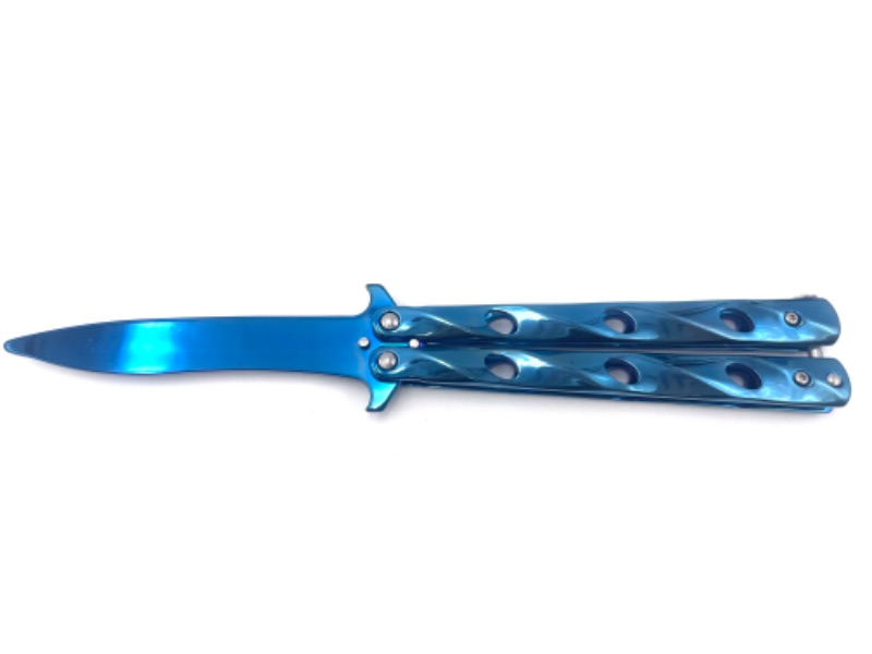 Photo 1 of BLUE PRACTICE BUTTERFLY KNIFE NEW 