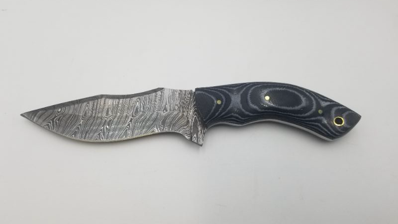 Photo 1 of 9 INCH CHARCOAL JIGGED HUNT DAMASCUS KNIFE NEW 