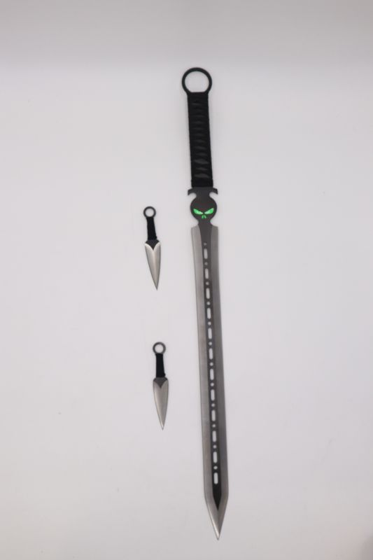 Photo 1 of 27 INCH DOUBLE EDGED SWORD WITH 2 THROWING KNIVES AND CARRY CASE NEW 