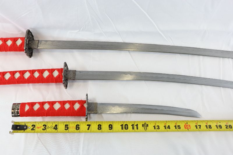 Photo 3 of 3 SET RED KATANA SWORDS NEW