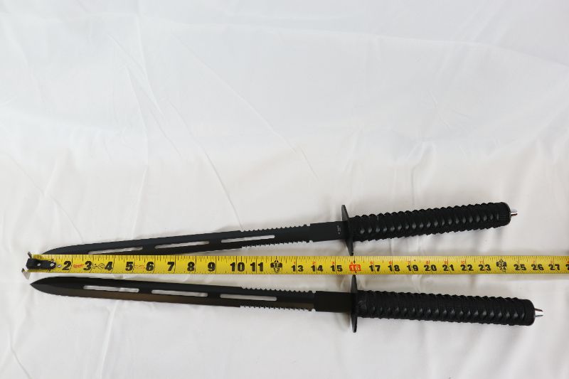 Photo 2 of 25.5 INCH SET OF 2 SWORDS 1 CASE SHARP NEW 