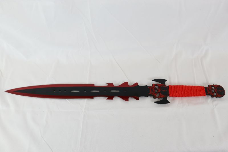 Photo 1 of 26 INCH SHARP RED SKULL SWORD WITH CARRY CASE NEW  