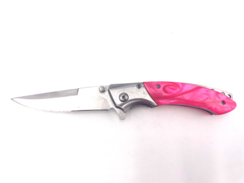 Photo 1 of PINK SWIRL POCKET KNIFE NEW 