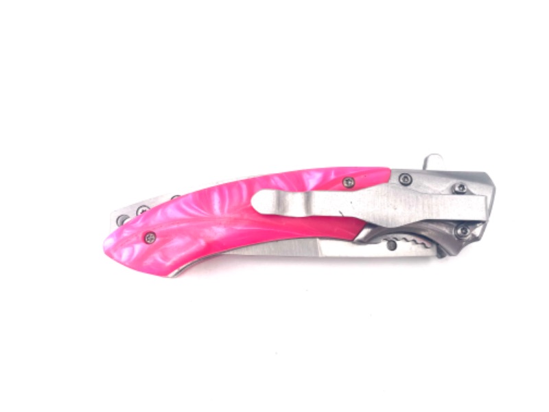 Photo 3 of PINK SWIRL POCKET KNIFE NEW 