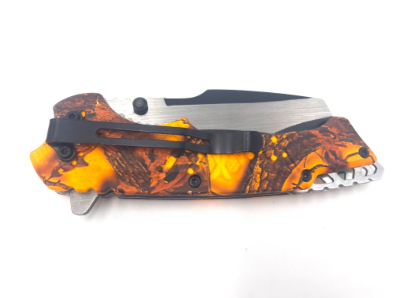 Photo 3 of ORANGE CAMO POCKET KNIFE NEW 