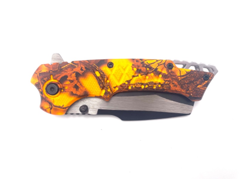 Photo 1 of ORANGE CAMO POCKET KNIFE NEW 