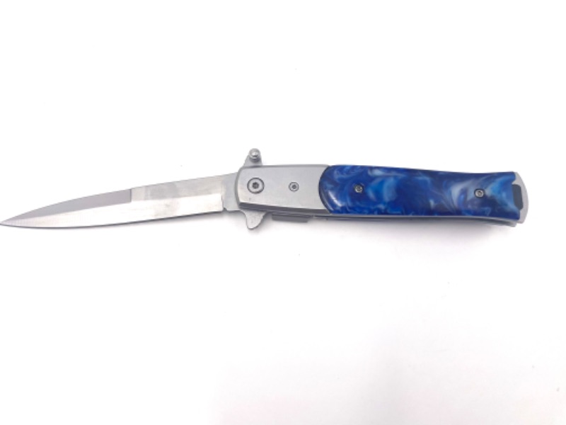 Photo 1 of BLUE SWIRL POCKET KNIFE NEW 