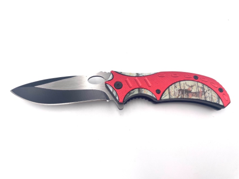 Photo 1 of 4.5 INCH BRIGHT DEER CLIP PREMIER EDGE POCKET KNIFE NEW 