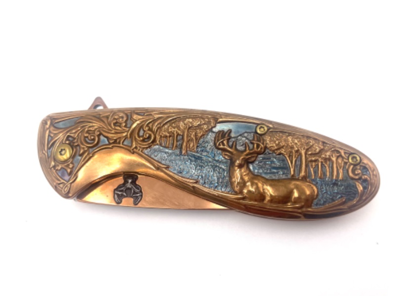 Photo 2 of 3D GOLD DEER POCKET KNIFE NEW 