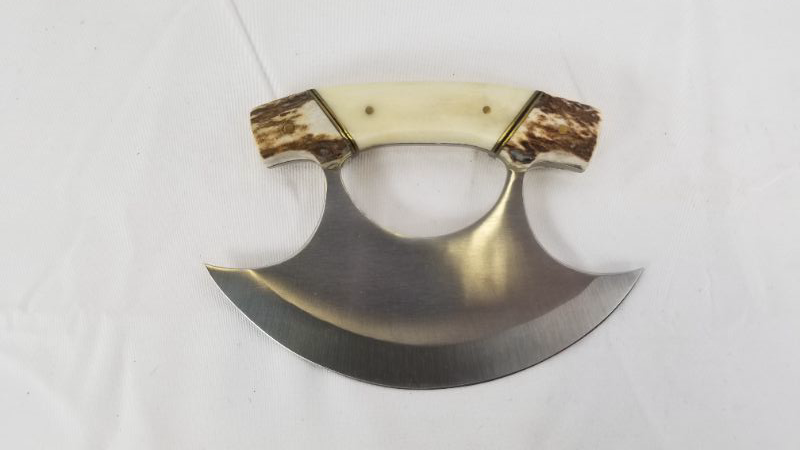 Photo 1 of 5.5 INCH BONE STAG ULU KNIFE NEW