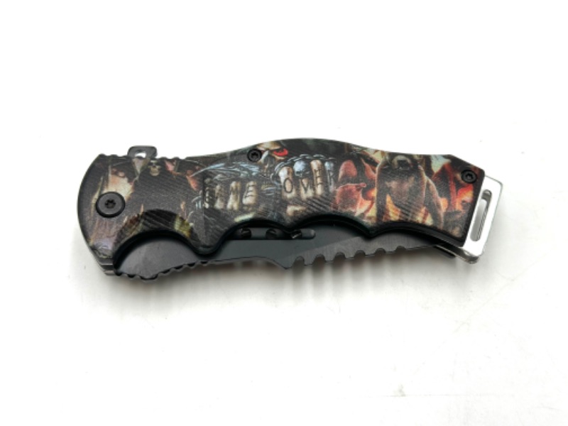 Photo 2 of SKULL GAME OVER DESIGN POCKET KNIFE NEW