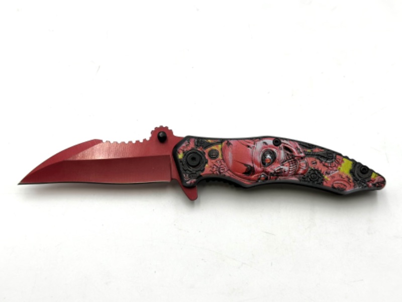 Photo 1 of RED SKULL DESIGN POCKET KNIFE NEW