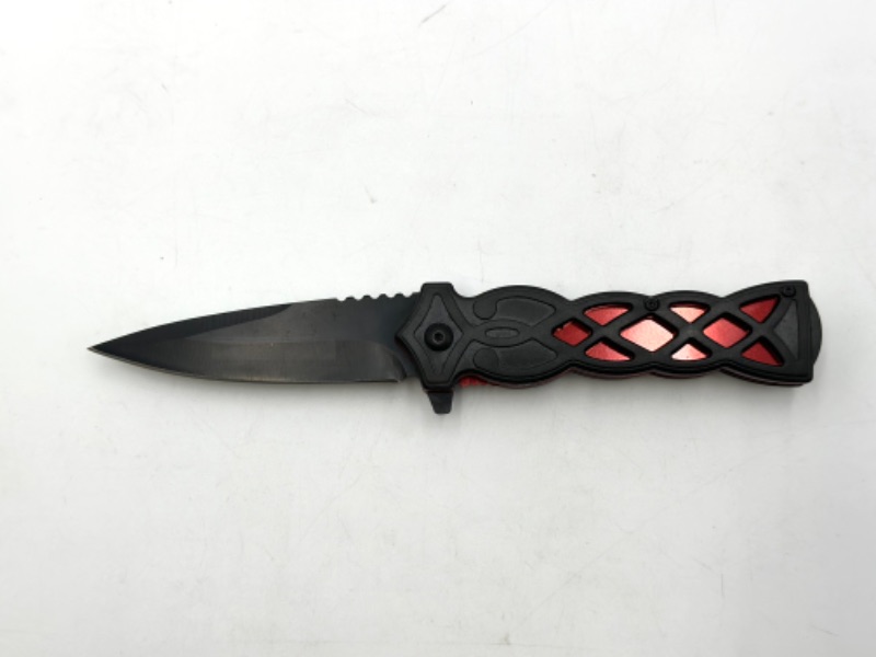 Photo 1 of RED AND BLACK DETAILED POCKET KNIFE NEW