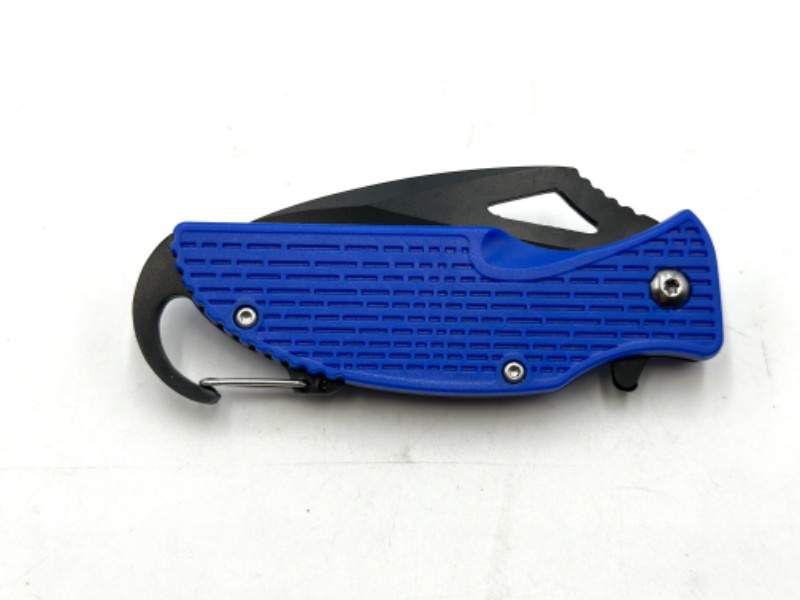 Photo 2 of BLUE DESIGN POCKET KNIFE WITH KEYCHAIN LOOP NEW