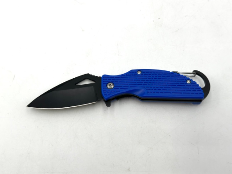 Photo 1 of BLUE DESIGN POCKET KNIFE WITH KEYCHAIN LOOP NEW