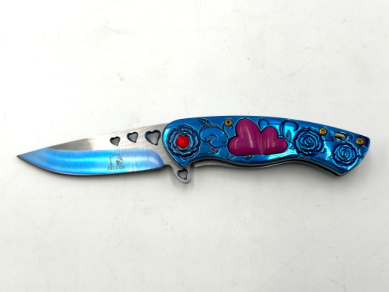 Photo 1 of HEARTS LOVE DESIGN FALCON POCKET KNIFE NEW