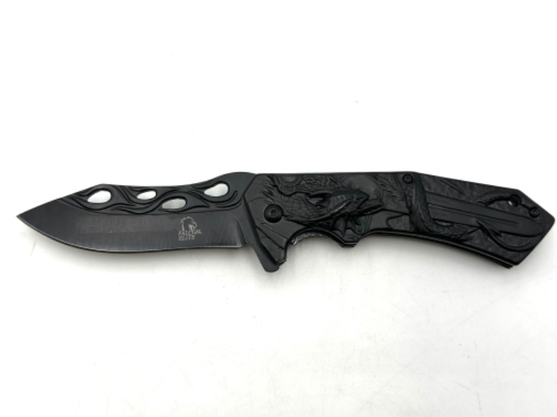 Photo 1 of BLACK SNAKE DESIGNED FALCON ELITE POCKET KNIFE NEW