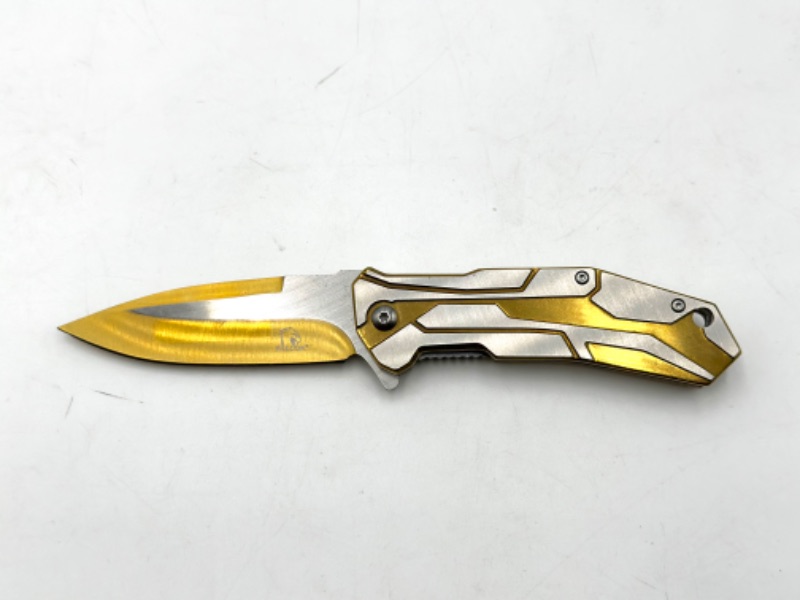 Photo 1 of GOLD AND SILVER DESIGNED FALCON POCKET KNIFE NEW