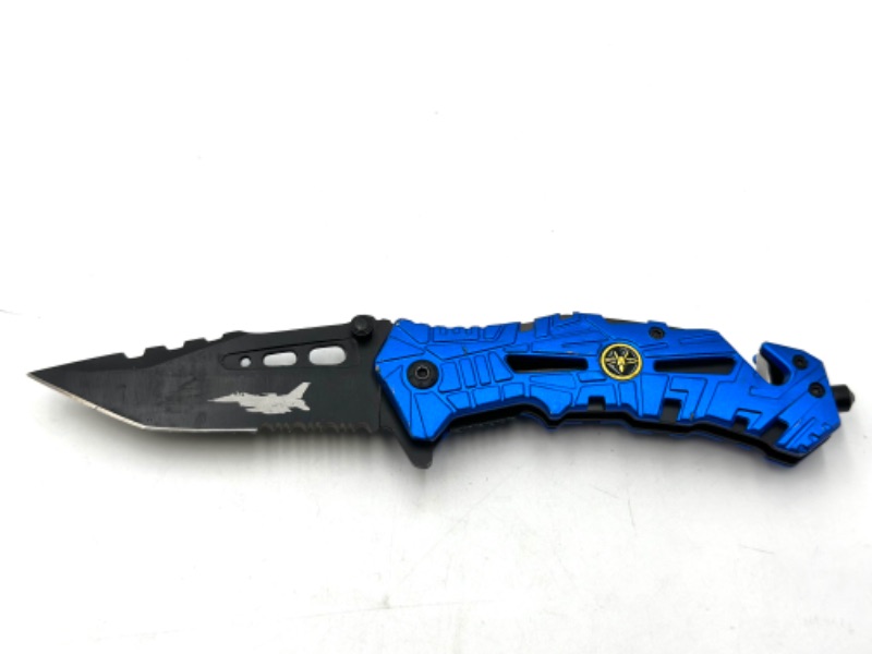 Photo 1 of AIR FORCE BLUE DESIGN POCKET KNIFE WITH WINDOW BREAKER AND SEAT BELT CUTTER NEW