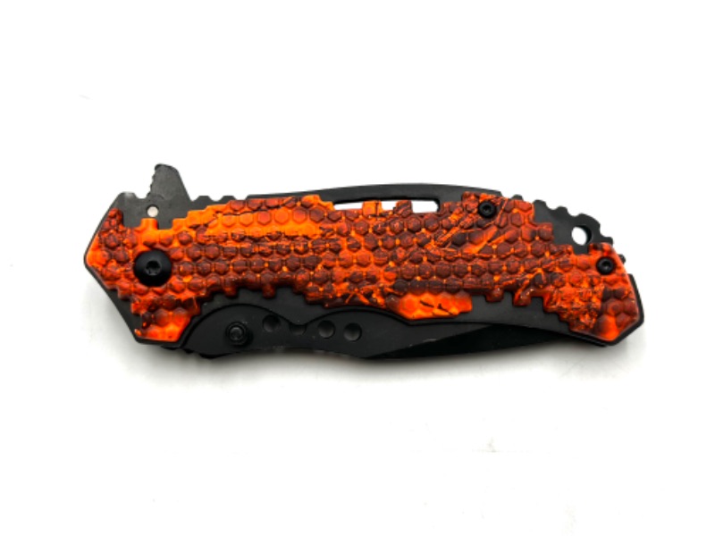 Photo 2 of ORANGE AND BLACK DESIGNED POCKET KNIFE NEW