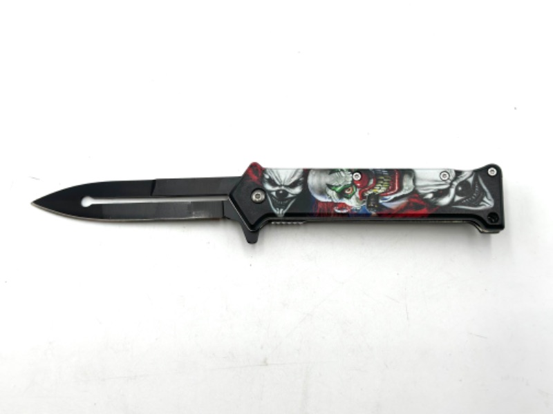 Photo 1 of CLOWN AND SKULL DESIGN POCKET KNIFE NEW