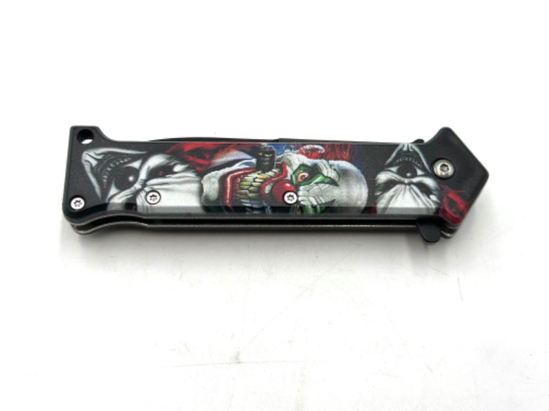 Photo 2 of CLOWN AND SKULL DESIGN POCKET KNIFE NEW