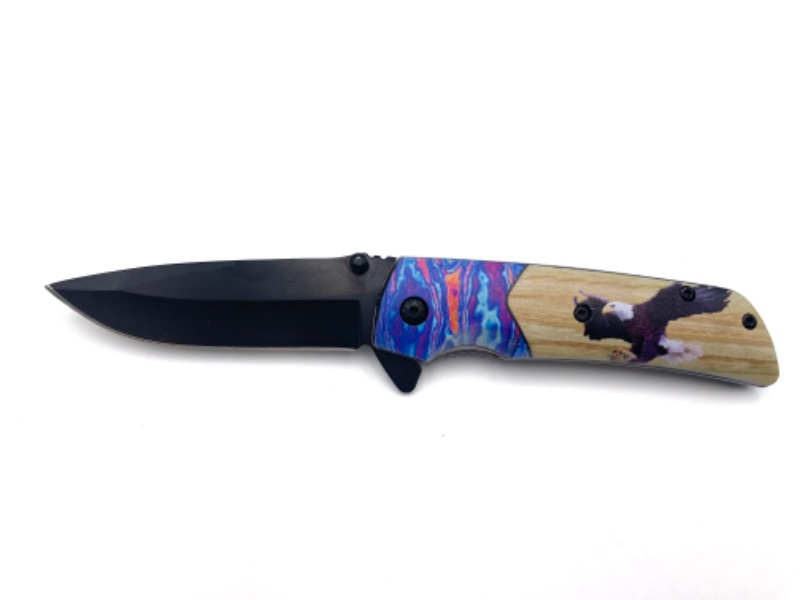 Photo 1 of 4.5 INCH VOODOO EAGLE FOLDER POCKET KNIFE WITH CLIP NEW 