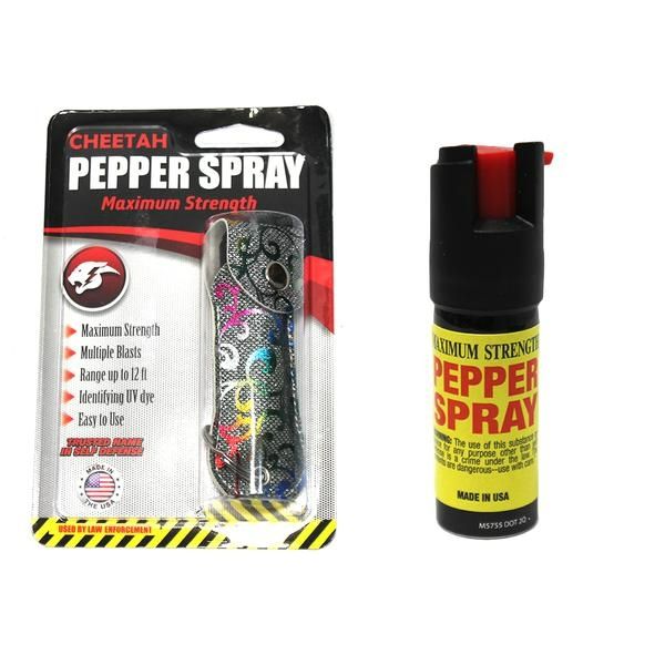 Photo 1 of CHEETAH BRAND PEPPER SPRAY WITH SILVER FLORAL CARRYING CASE MAXIMUM STRENGTH NEW 