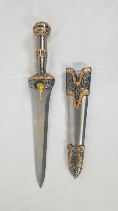 Photo 2 of GREEK DAGGER DECORATED WITH METAL SCABBARD NEW 