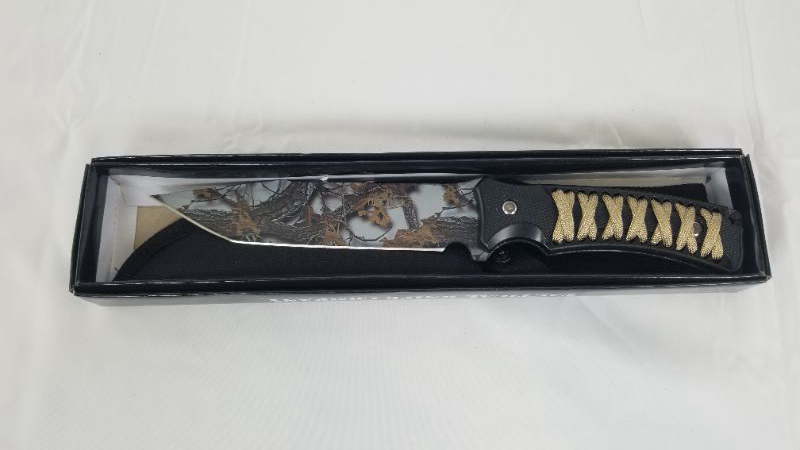 Photo 3 of 11.5 INCH GRAY CAMO HUNTING KNIFE 6 INCH BLADE NEW