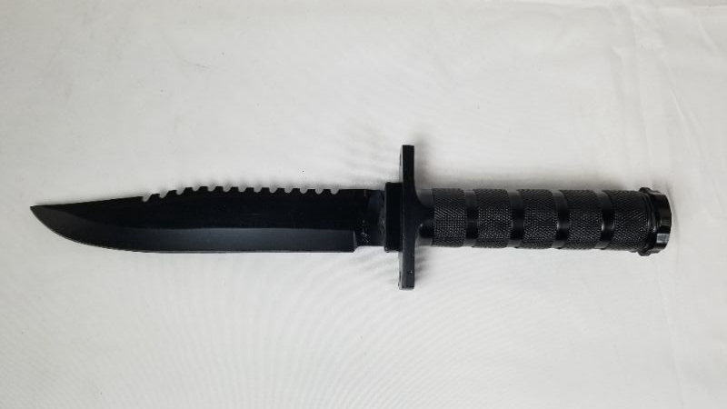 Photo 1 of 120INCH BLACK SURVIVAL KNIFE 1 SHARPENING STONE AND 1 COMPASS NEW 